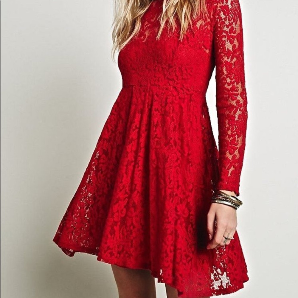 Free People red lace dress